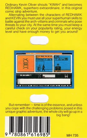 Redhawk (1986)(Melbourne House) box cover back